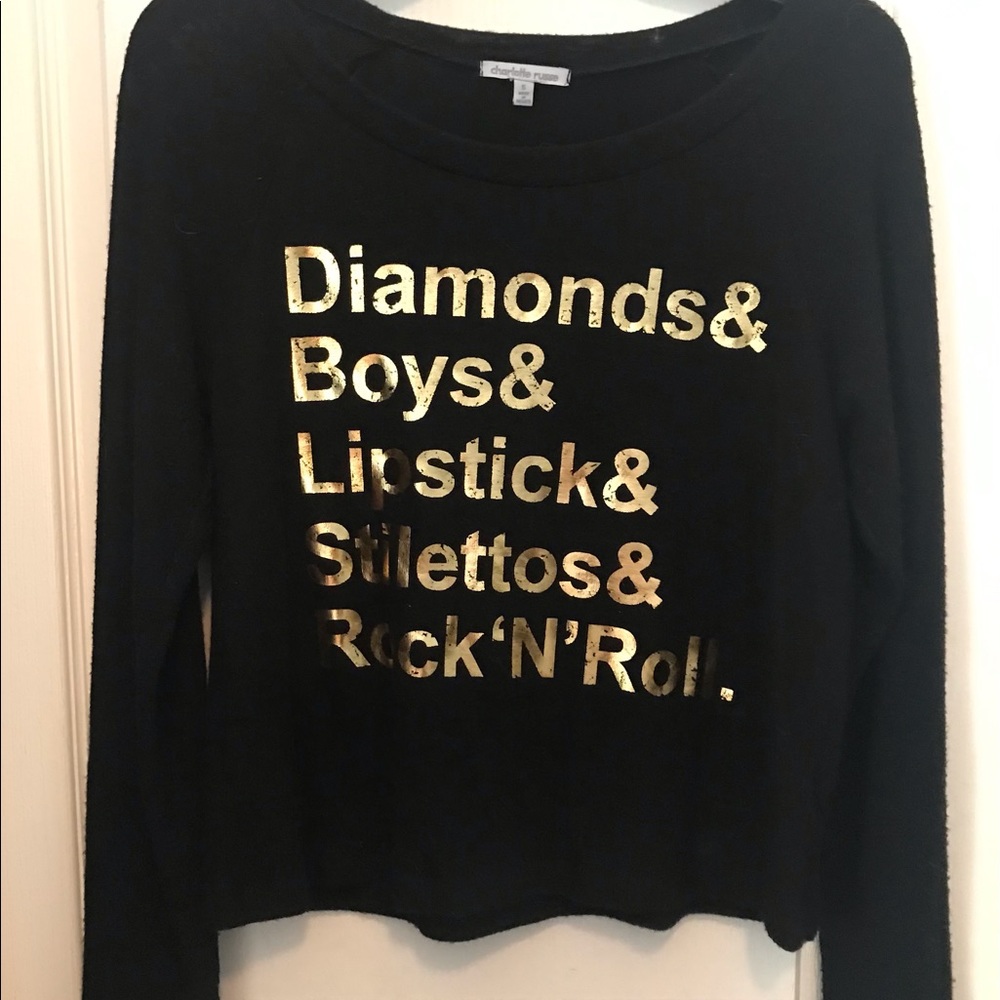 Black long sleeve graphic shirt